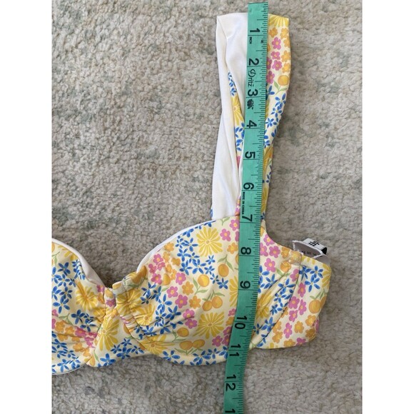 NWOT Dippin' Daisy's Size Small Yellow Underwire Thick Strap Bikini Top Floral - Picture 4 of 5
